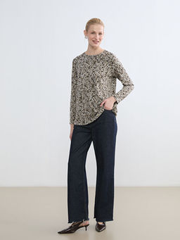 Bisiklet Yaka Desenli Bluz