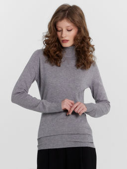 Водолазка женская серая темно -серый меланж 122911 - Mark formelle фото 2