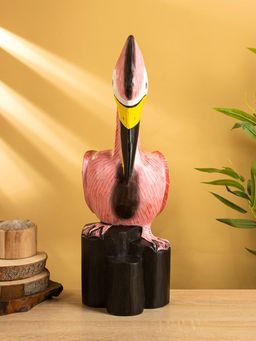 Сувенир «Пеликан», 17×17×50 см, дерево, розовый