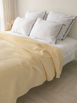 Покрывало вафельное 200x220 молочный 100% Хлопок - Denastia фото 3