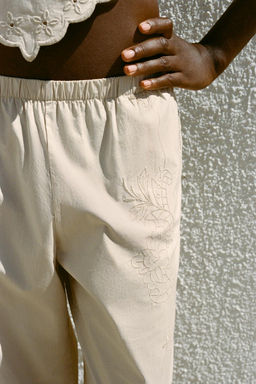 EMBROIDERED PYJAMA TROUSERS - Zara фото 2