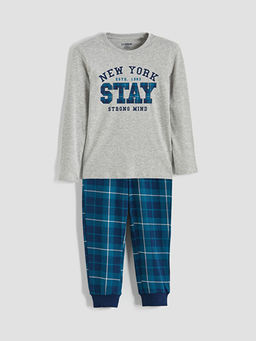 New York Bask?l? Erkek ?ocuk Pijama Tak?m?