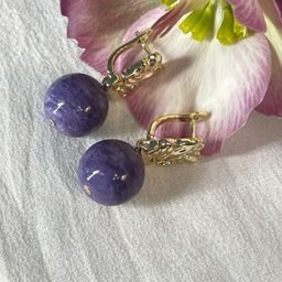 Серьги крупные из Чароита