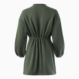 Платье женское короткое с кулиской MINAKU: Casual Collection, зелёное, размер 46, приталенное