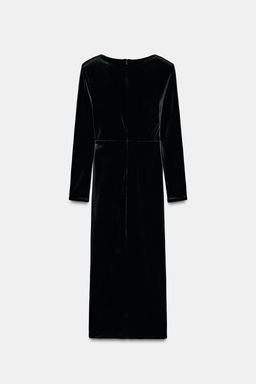 SHIMMER APPLIQU_ VELVET MIDI DRESS - Zara фото 9