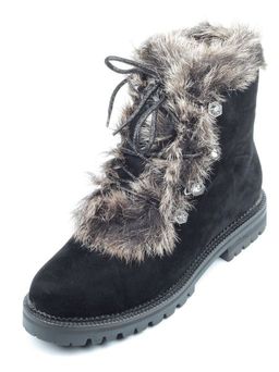 04-AH25-2 BLACK Ботинки зимние женские (натуральная замша, натуральный мех) - Фабричный китай фото 4