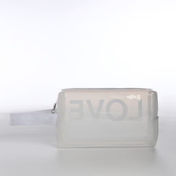 Косметичка ПВХ L-б/н LOVE, 19*8*11, отд на молнии, белый - Simaland фото 2