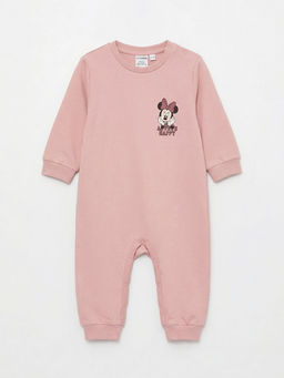 Bisiklet Yaka Minnie Mouse Bask?l? K?z Bebek Tulum