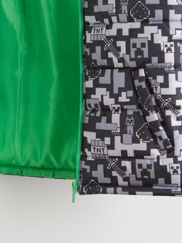 Kap??onlu Minecraft Bask?l? Erkek ?ocuk ?i?me Yelek