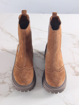 Челси 360.P.taskanaka.Серо-коричневая замша/шерсть