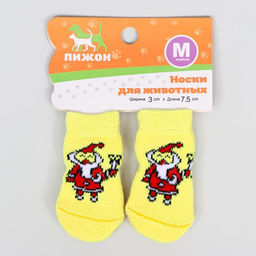 Носки нескользящие Санты, M (3/4?7 см), набор 4 шт. - Пижон фото 2