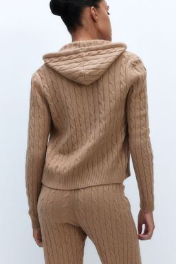 Chaqueta en punto trenzado con capucha - H&m фото 4