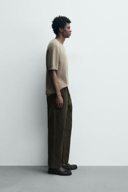 CAMISETA PUNTO RELAXED FIT / Tostado