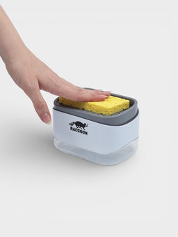 Дозатор для моющего средства с подставкой для губки Raccoon, губка в комплекте