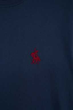 Lacivert - Beyaz Regular/Rahat Kesim 2 li Paket T-Shirt TMNSS26TS00023 - Trendyolmilla фото 5