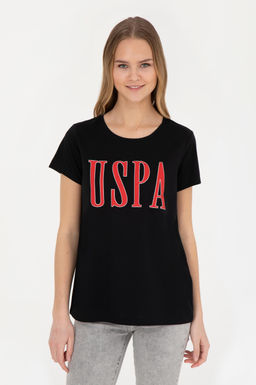 Женская черная футболка с круглым вырезом - U.s. polo assn фото 10