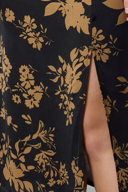 Trendyolmilla Siyah Geometrik Desenli Duz Kesim Y?rtmac Detayl? Viskon Dokuma Elbise TWOAW24EL00865 фото 9