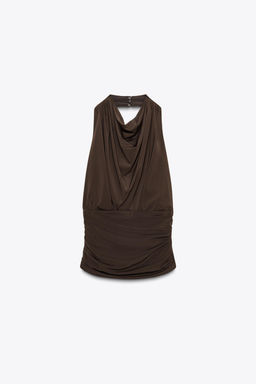 DRAPED HALTER TOP - Zara фото 16
