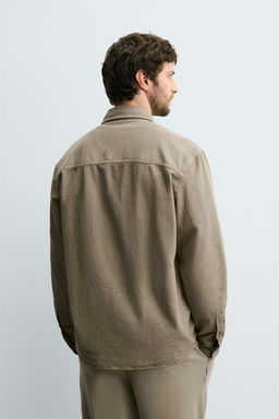 WASHED COTTON-LINEN SHIRT