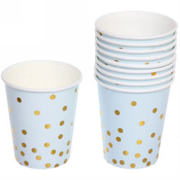 Цена за 6 шт. Стакан бумажный 0,2л в наборе 10 шт "Конфетти" голубой