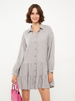 D?z Uzun Kollu Kad?n G?mlek Elbise