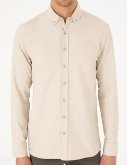 Bej Slim Fit Uzun Kollu G_mlek - Pierre cardin фото 6