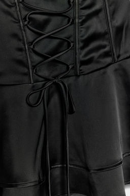 VESTIDO MINI CORSETERO VOLANTES / Negro - Zara фото 6