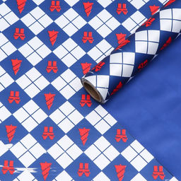 Пленка для цветов, Новогодний калейдоскоп, синяя 56см*10м