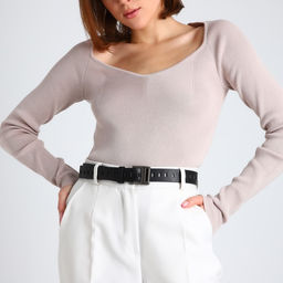 Ремень женский, ширина 3 см, люверсы, пряжка металл, винт, цвет чёрный - Simaland фото 2