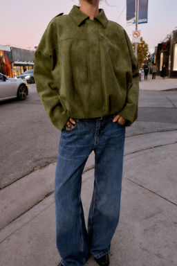 SUEDE EFFECT BOMBER JACKET - Zara фото 3