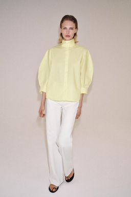 CAMISA MANGA ABULLONADA ZW COLLECTION / Amarillo