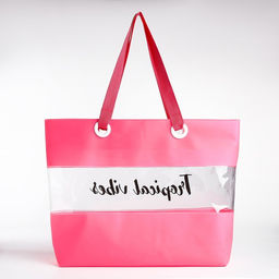 Сумка пляжная Tropical vibes, 50*35*11 см, розовый цвет - Nazamok фото 5