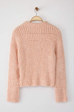 Pembe Genis Kal?p Yumusak Dokulu Triko Kazak TWOAW26KZ00151 - Trendyolmilla фото 6