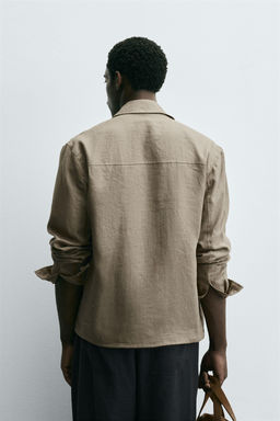 100% LINEN OVERSHIRT - Zara фото 3