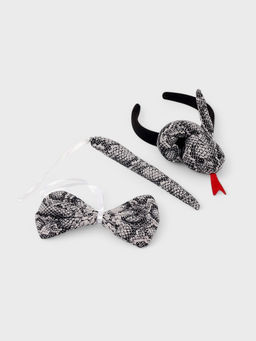 Карнавальный набор Змея, 3 предмета: ободок, хвост, бант, серый