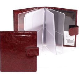 Визитница Premier-V-44 (с хляст, 2х-рядная, 5внут карм, 32карточки) натуральная кожа рубин вестленд луна (107) 105217