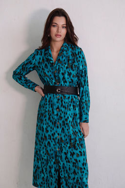 Платье-рубашка с английским воротником принт - Martichelli фото 170