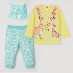 CRB wear/CSNG 90009-30 Комплект для девочки (джемпер, брюки, шапочка), желтый/Ex.Cherubino