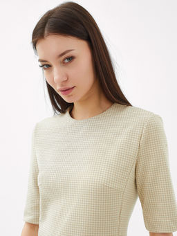 Платье женское коричневое с паттерном лапка кофейная лапка 152548 - Mark formelle фото 4