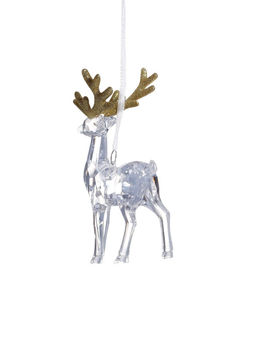 Ёлочная игрушка «Зимнее волшебство. Олень грация», 8×14 см, прозрачно-золотой