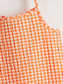 Ekose Kare Yaka K?z ?ocuk Elbise