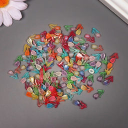 Цена за 2 шт. Декор для творчества акрил Весенний тюльпан, светится в темноте, набор 100 шт., 1.4?0.8 см