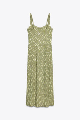 POLKA DOT LINEN BLEND MIDI DRESS - Zara фото 8