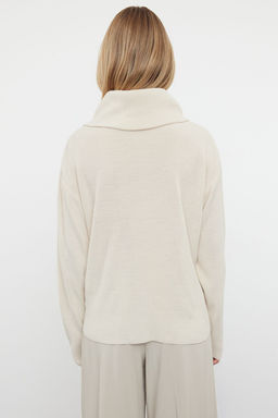 TRENDYOLMILLA Gri Genis Kal?p Fermuar Detayl? Triko H?rka TWOAW23HI00189 фото 5