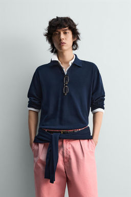 RELAXED FIT KNIT POLO SHIRT - Zara фото 2