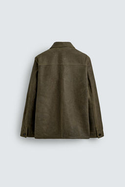 VINTAGE-EFFECT SUEDE LEATHER JACKET - Zara фото 18