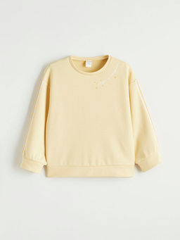 Bask?l? K?z ?ocuk Soft Touch Sweatshirt