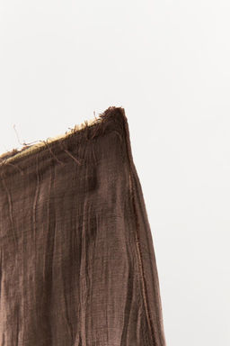 LINEN BLEND WRINKLED-EFFECT TROUSERS - Zara фото 6