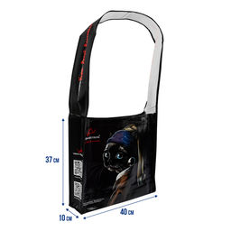 VISTA-ARTISTA Сумка-шоппер сувенирная VASHOP-01 37*40*10 см 100% полиэстер Кошка с жемчужной сережкой  фото 6