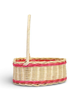 Корзина плетёная, в форме сердечка, набор 3 шт., лоза, кукуруза, с розовой полоской